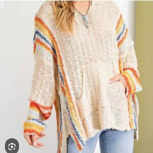 Easel Los Angeles Oversized Knit Pullover Sweater with Hood Small